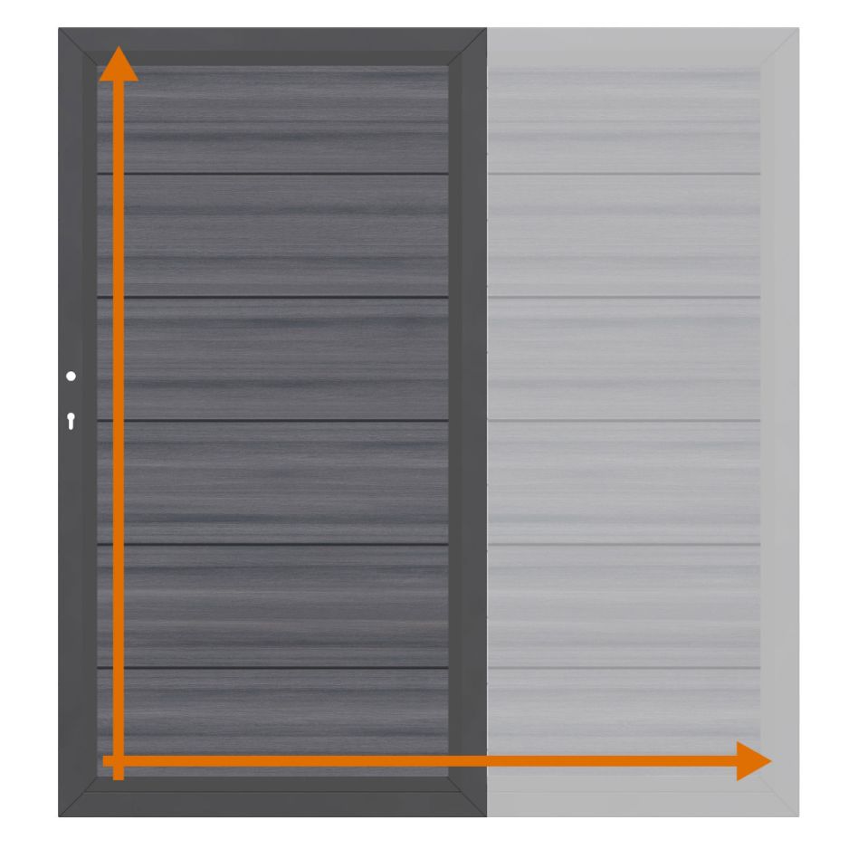 TraumGarten Einzeltor auf Maß Sichtschutzzaun SYSTEM WPC Platinum XL Grau günstig
