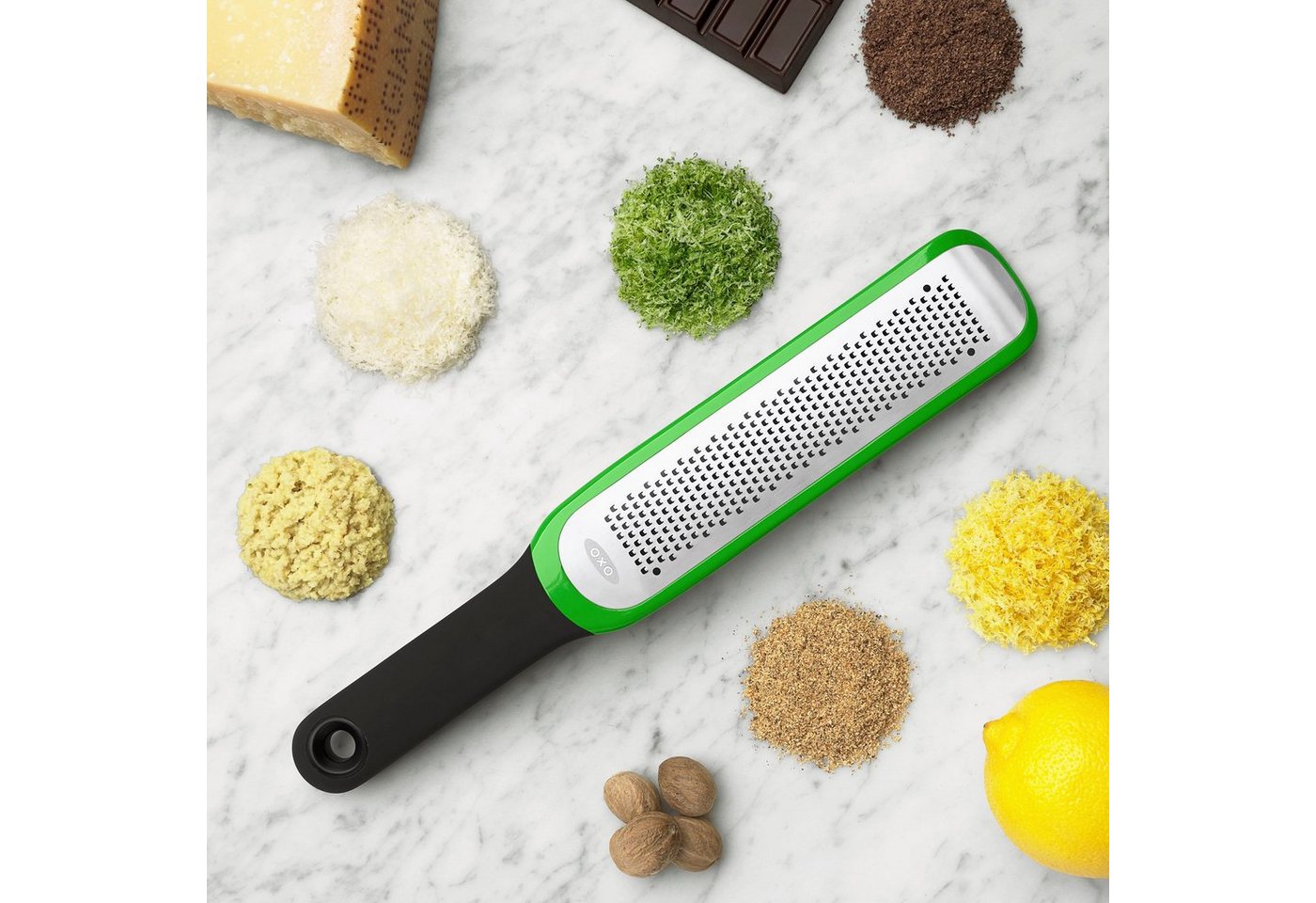 OXO Good Grips Zestenreißer, aus geätztem Edelstahl, für Zitronen und mehr Bild 3