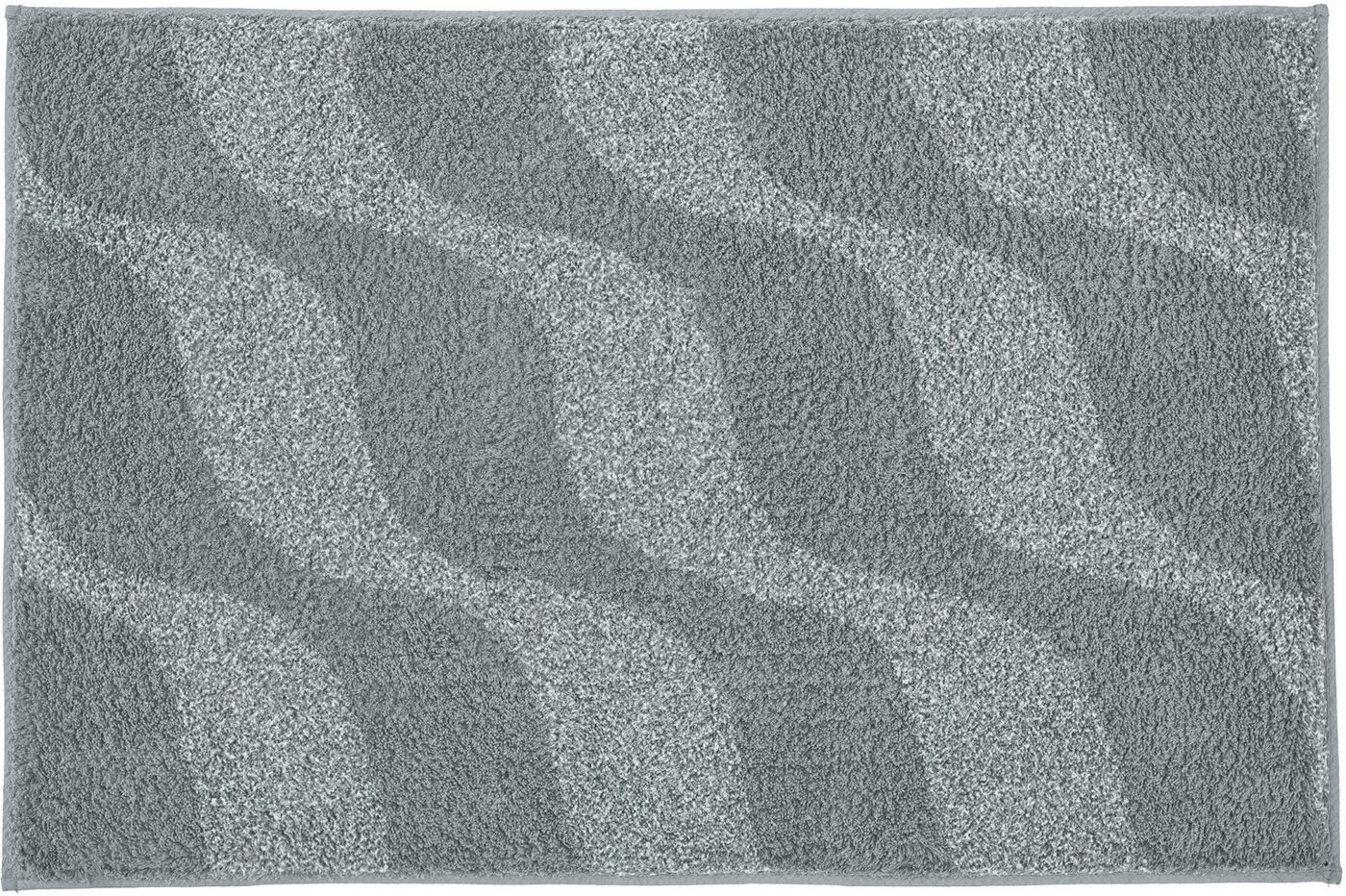 Kleine Wolke Badematte »Onda«, Badvorleger, Badezimmer Teppich, Höhe 15 mm, rutschhemmend beschichtet, fußbodenheizungsgeeignet, Polyacryl, rechteckig, Badteppich, modernes Ton in Ton Wellendesign, flauschig Bild 2