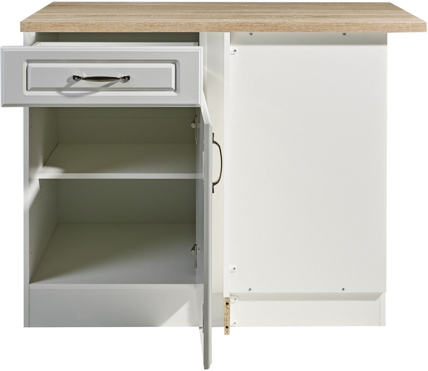 wiho Küchen Eckunterschrank Linz 100 cm breit, Planungsmaß 110 cm, in Landhaus-Optik Bild 3