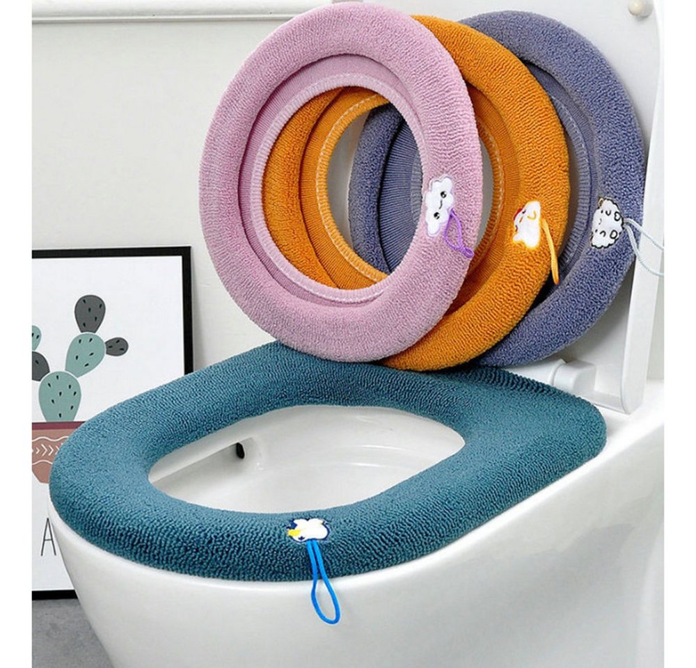 Coonoor Dusch-WC-Sitz 2 Stück Toilettensitzbezug Waschbar mit Griff weiche WC Deckelbezug Bild 2