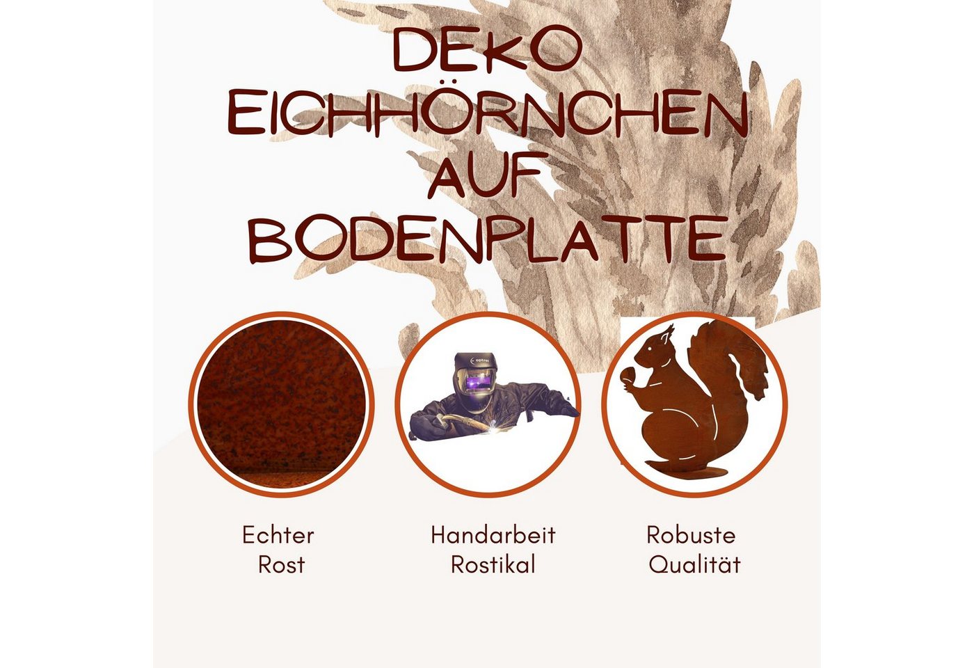 Rostikal Gartenfigur Eichhörnchen Figur Rost Deko, echter Rost Bild 4