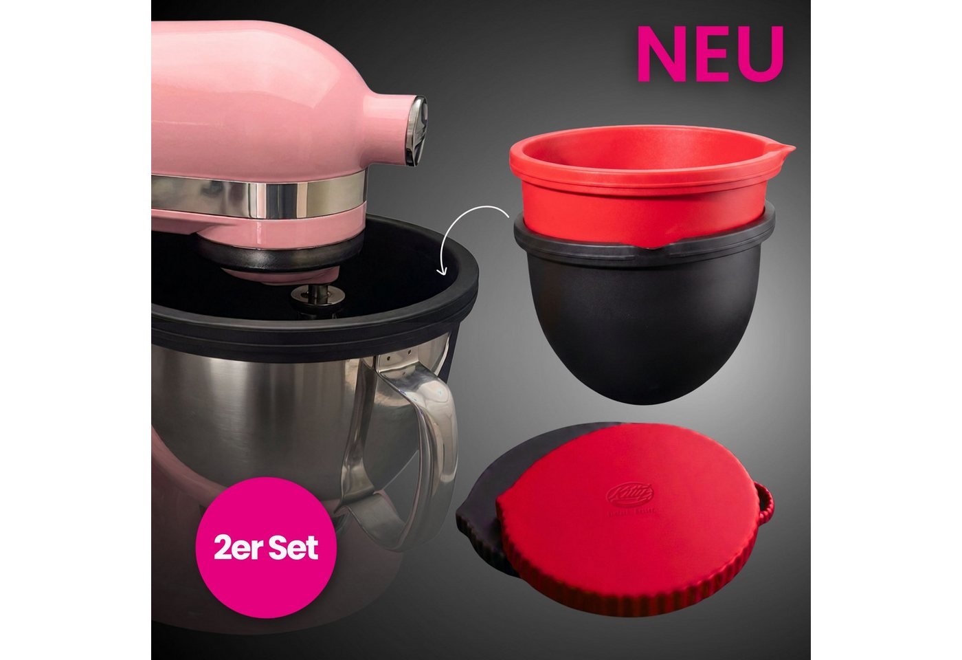 Kitty Professional Küchenmaschinenschüssel Dolly - 2er Set Profi-Schüsseleinsätze kompa. mit KitchenAid, (4-tlg) Bild 2