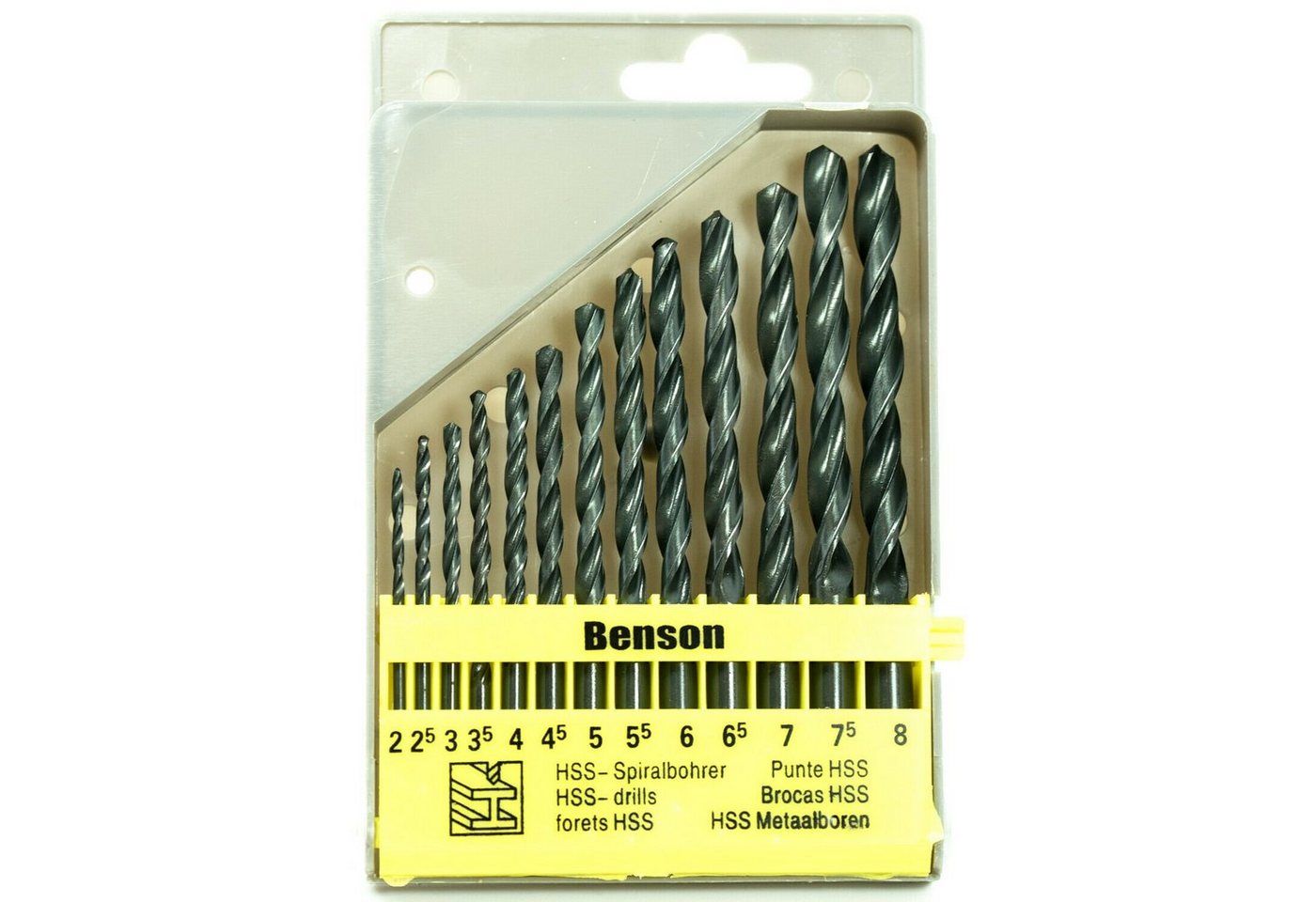 BENSON Bohrer- und Bitset 13x Spiralbohrer HSS Set Metallbohrer Bohrerset 2-8 mm, Bohrer, Werkzeug Bild 2