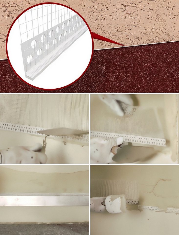 doitBau Abschlussprofil 25 Stab Abschlussprofil PVC mit Gewebe 6mm je 2m (25-St) Bild 2