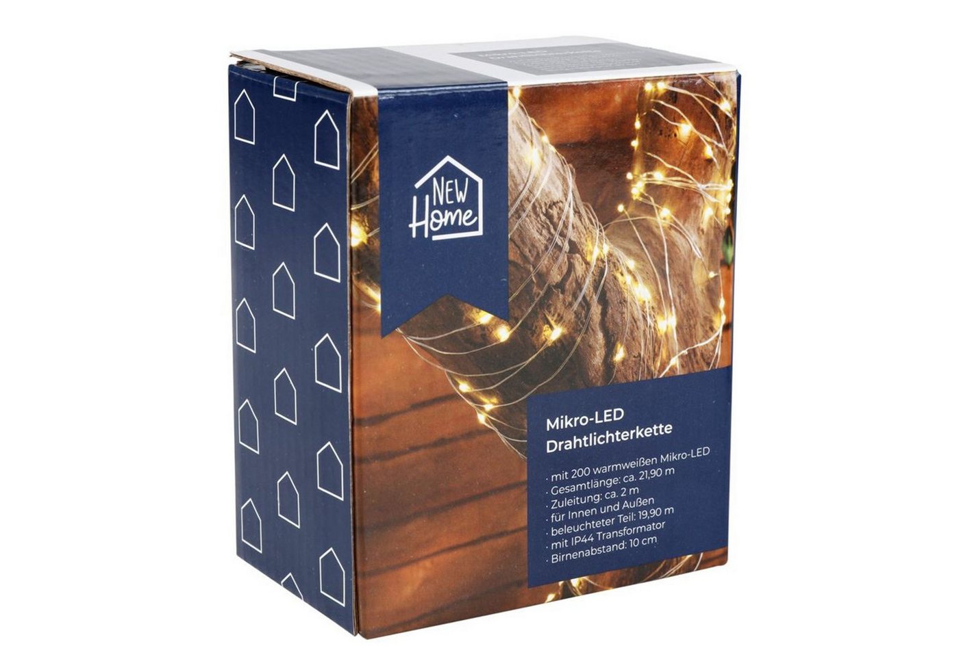 New Home Lichterkette LED-Drahtlichterkette mit Timer 21,9m 200 Micro-LEDs Warmweiß Deko Bild 2