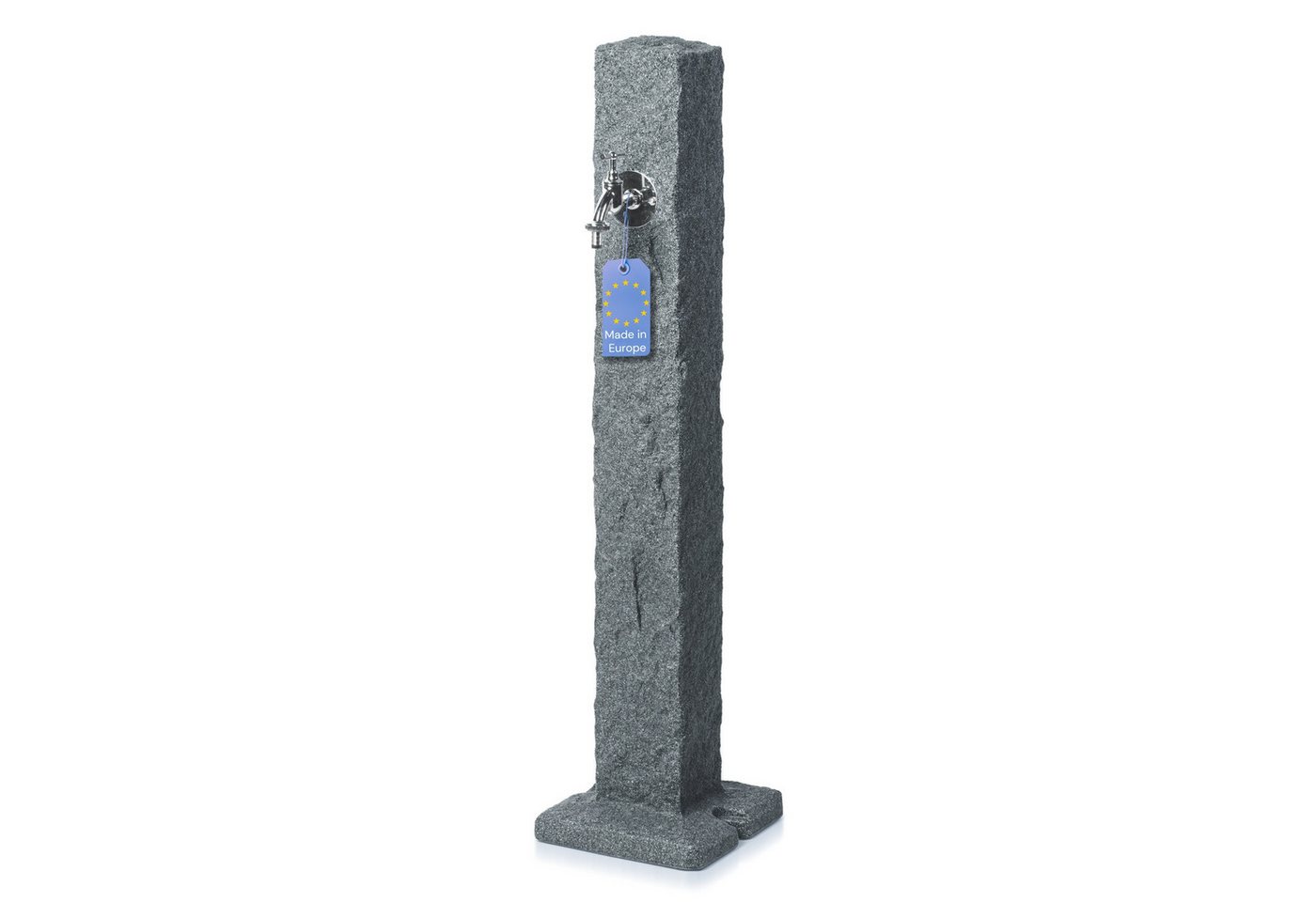 YourCasa Gartenbrunnen Wassersäule Garten, Stein-Optik, 98 cm, Wasserzapfsäule, 24 cm Breite, Verchromter Metallhahn mit Schlauchanschluss Bild 4
