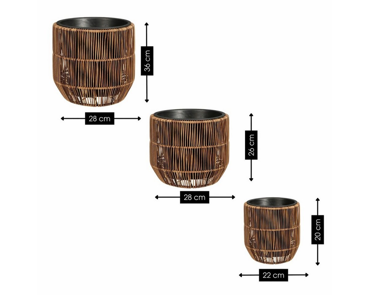 Mica Decorations Blumentopf Mica Decorations Peta Blumentopf – Set von 3 – Dunkelbraun Bild 3