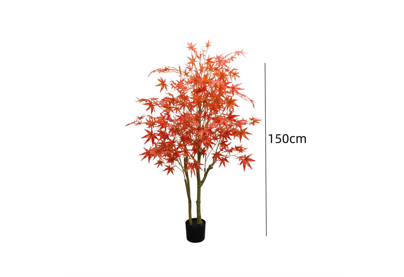 Künstliche Zimmerpflanze 2pcs künstliche Ahornbäume, Herbst realistischen Ahornbaum im Topf, GarveeMore, Höhe 150 cm, 4ft/5ft/6ft künstliche Ahorn Herbst Baum für Ernte Party Home Decor Bild 4