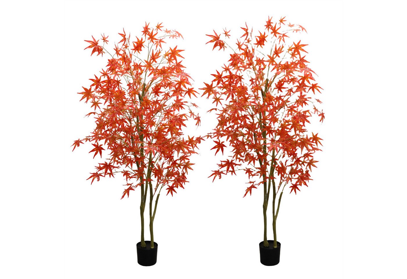 Künstliche Zimmerpflanze 2pcs künstliche Ahornbäume, Herbst realistischen Ahornbaum im Topf, GarveeMore, Höhe 150 cm, 4ft/5ft/6ft künstliche Ahorn Herbst Baum für Ernte Party Home Decor Bild 5