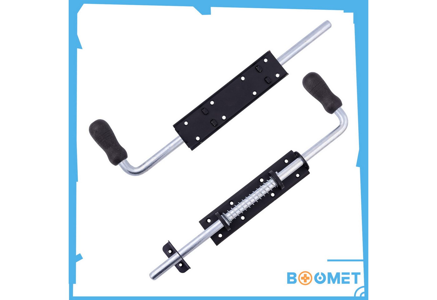 BOOMET Bodenschieber Schlossriegel schwarz, 30 cm, (1-tlg., 30 cm), Torbeschlag Torfeststeller Bodenschieber Torstopper Bild 4