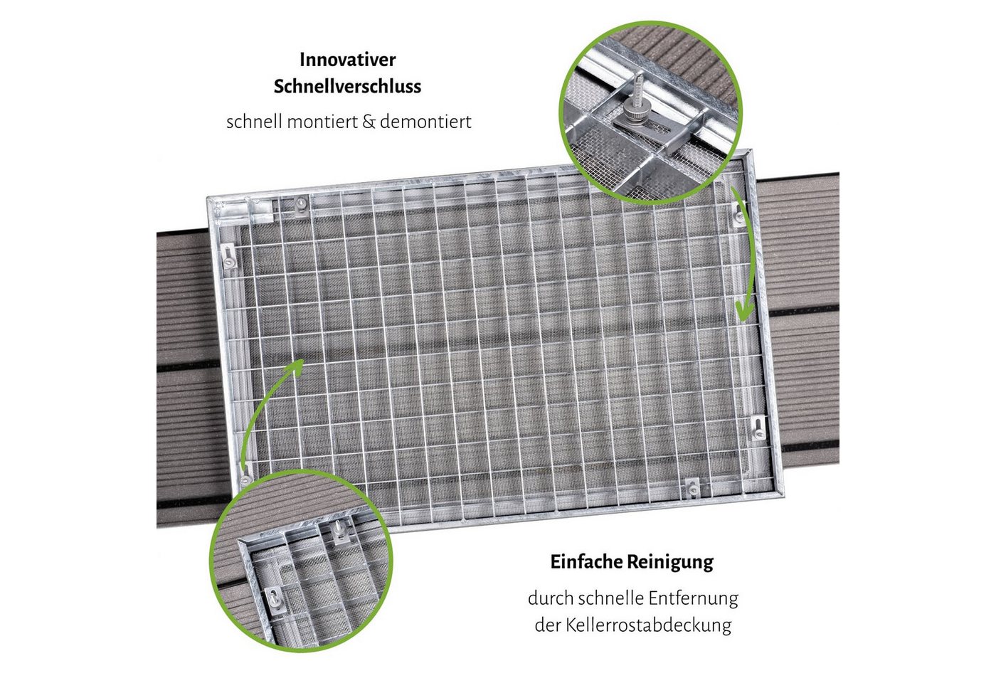 empasa Lichtschachtabdeckung "EXPERT", Kellerschachtabdeckung mit Schnellverschluss - Edelstahl Bild 5