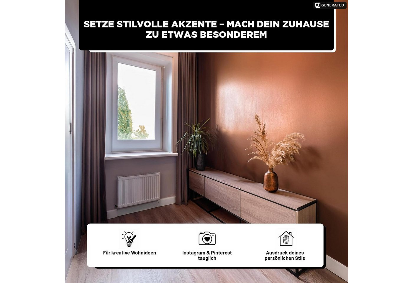 LM-Kreativ Wand- und Deckenfarbe Metallic-Wandfarbe mit schimmerndem Effekt für Wände und Decken innen, Metallic-Effekt, wasserbasiert, hochdeckend, für Wände & Decken innen Bild 2