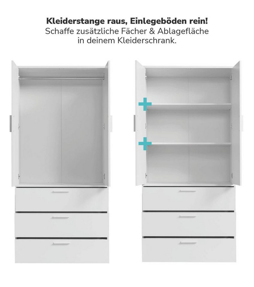 mokebo Einlegeboden Die Ableger (2er-Set), Böden für Kleiderschrank 'Der Grenzenlose' mit 90cm Breite in Weiß Bild 4