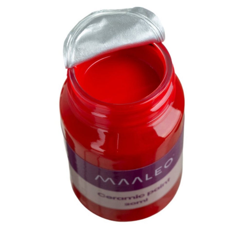 MAALEO Acrylfarbe Glas- und Keramikfarben Set 12 Stk ofenfeste Glasmalfarben für Porzell