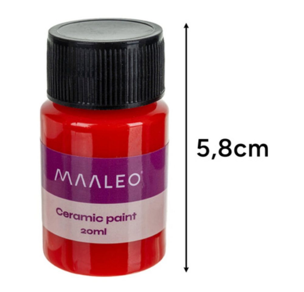 MAALEO Acrylfarbe Glas- und Keramikfarben Set 12 Stk ofenfeste Glasmalfarben für Porzell Bild 3