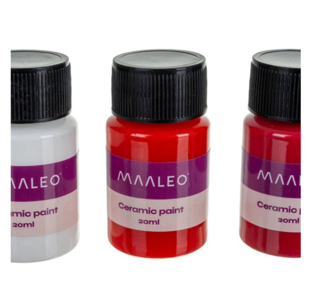 MAALEO Acrylfarbe Glas- und Keramikfarben Set 12 Stk ofenfeste Glasmalfarben für Porzell Bild 4
