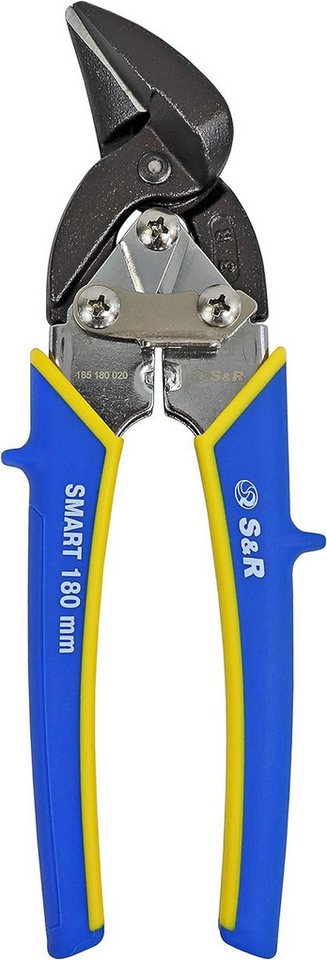 S&R Blechschere Professional Mini - Ideal-Serie, gehärtete Chrom-Molybdän-Klingen, (1-tlg), stark und wendig, 180 mm, Rechtsschnitt, gummierte Griffe, kompakt Bild 3