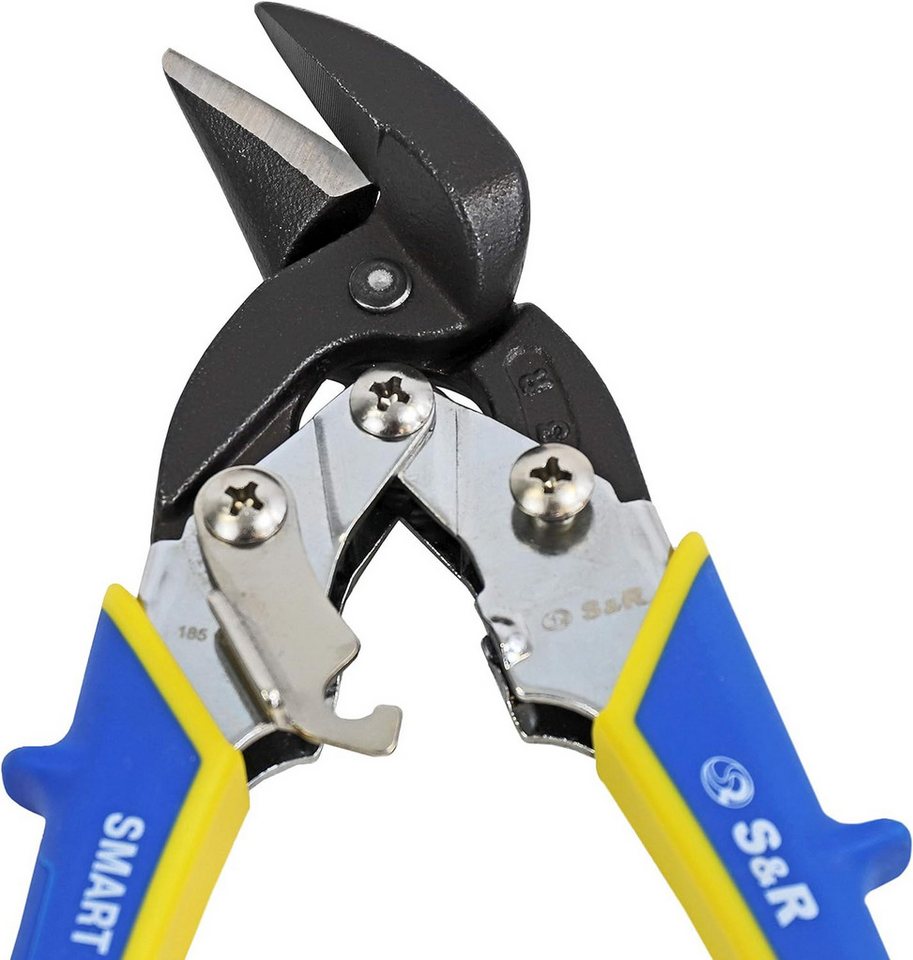 S&R Blechschere Professional Mini - Ideal-Serie, gehärtete Chrom-Molybdän-Klingen, (1-tlg), stark und wendig, 180 mm, Rechtsschnitt, gummierte Griffe, kompakt Bild 4