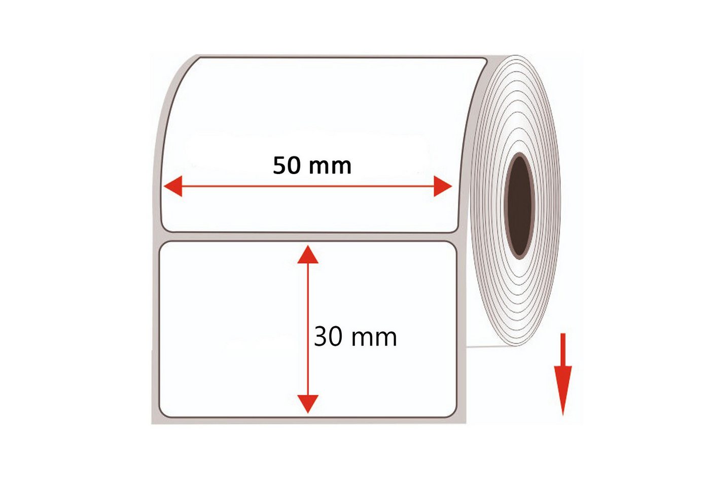 GoodMarkt Etiketten Thermo Etiketten 50 x 30 mm Selbstklebend auf Rolle, 230 Etiketten, Adressetiketten Haushaltsetiketten Bedruckbar Aufkleber für Büro Küche Bild 3