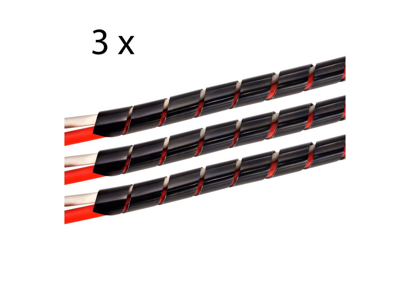 TPFNet Kabelkanal (3-St., Spiral-Kabelschlauch - Kabelorganizer - Kabelmanagementsystem), unterschiedliche Durchmesser und Farben - Zuschneidbar - 10m Bild 2