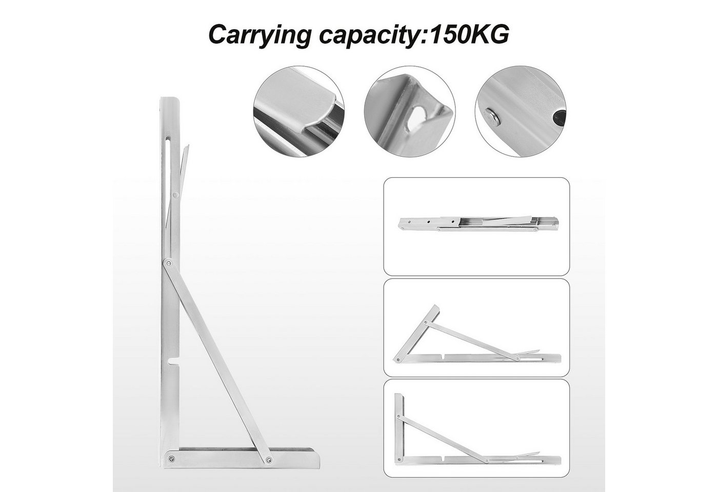 Youyijia Unterstellregal 2STK Klappkonsole 400mm Edelstahl Regal Klammern