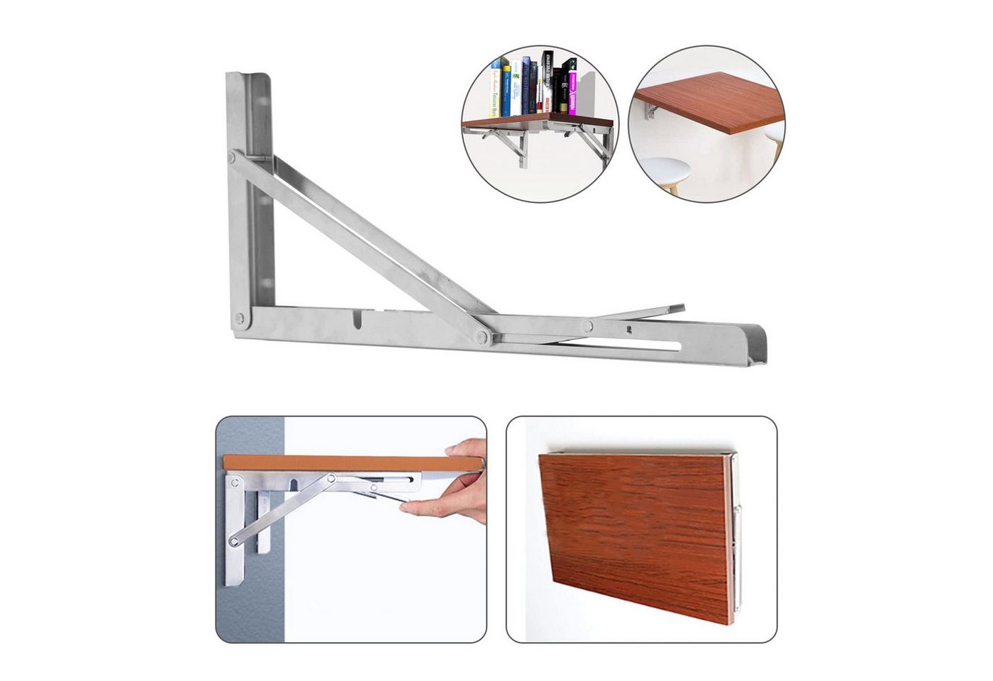 Youyijia Unterstellregal 2STK Klappkonsole 400mm Edelstahl Regal Klammern Bild 3