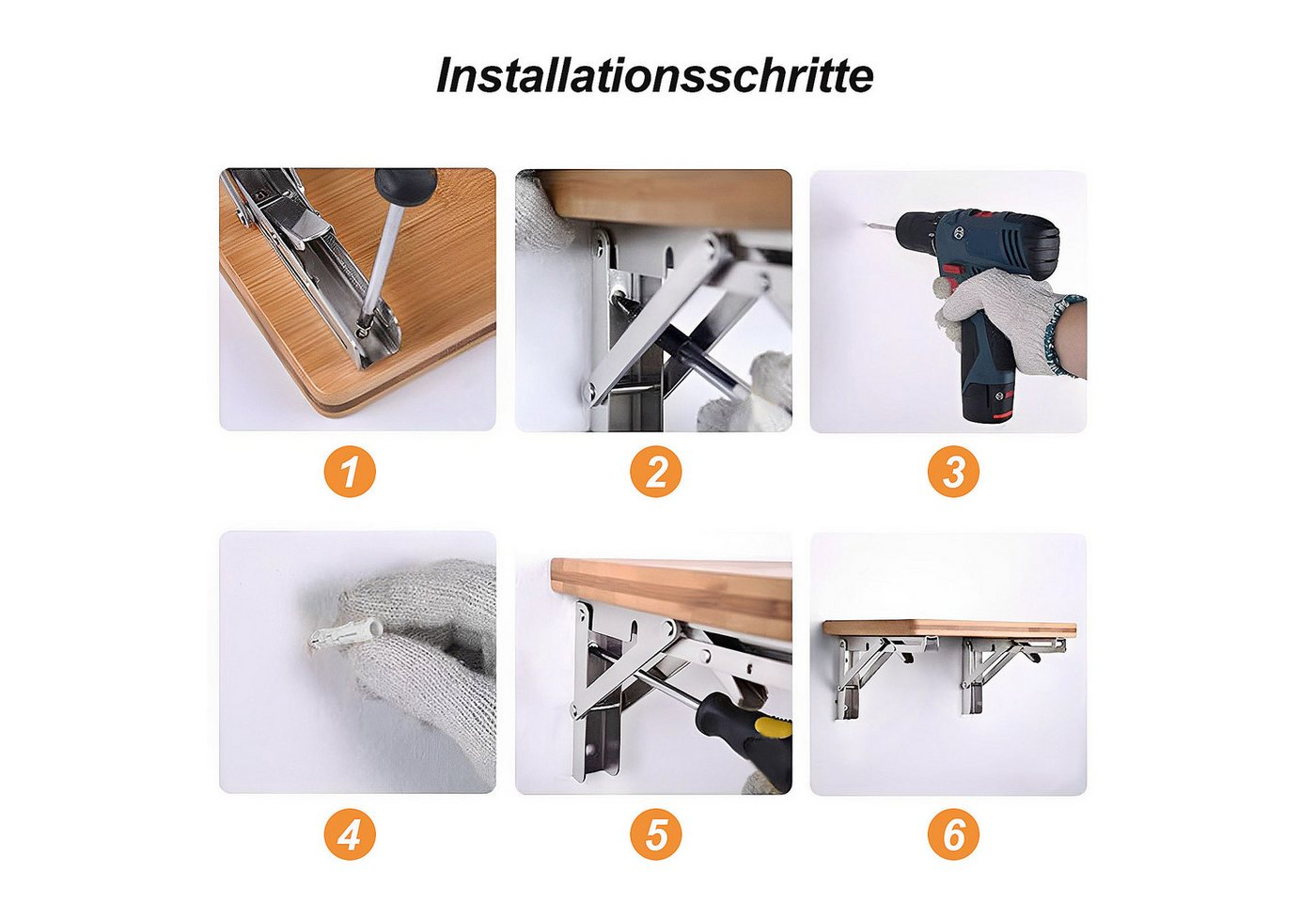 Youyijia Unterstellregal 2STK Klappkonsole 400mm Edelstahl Regal Klammern Bild 5
