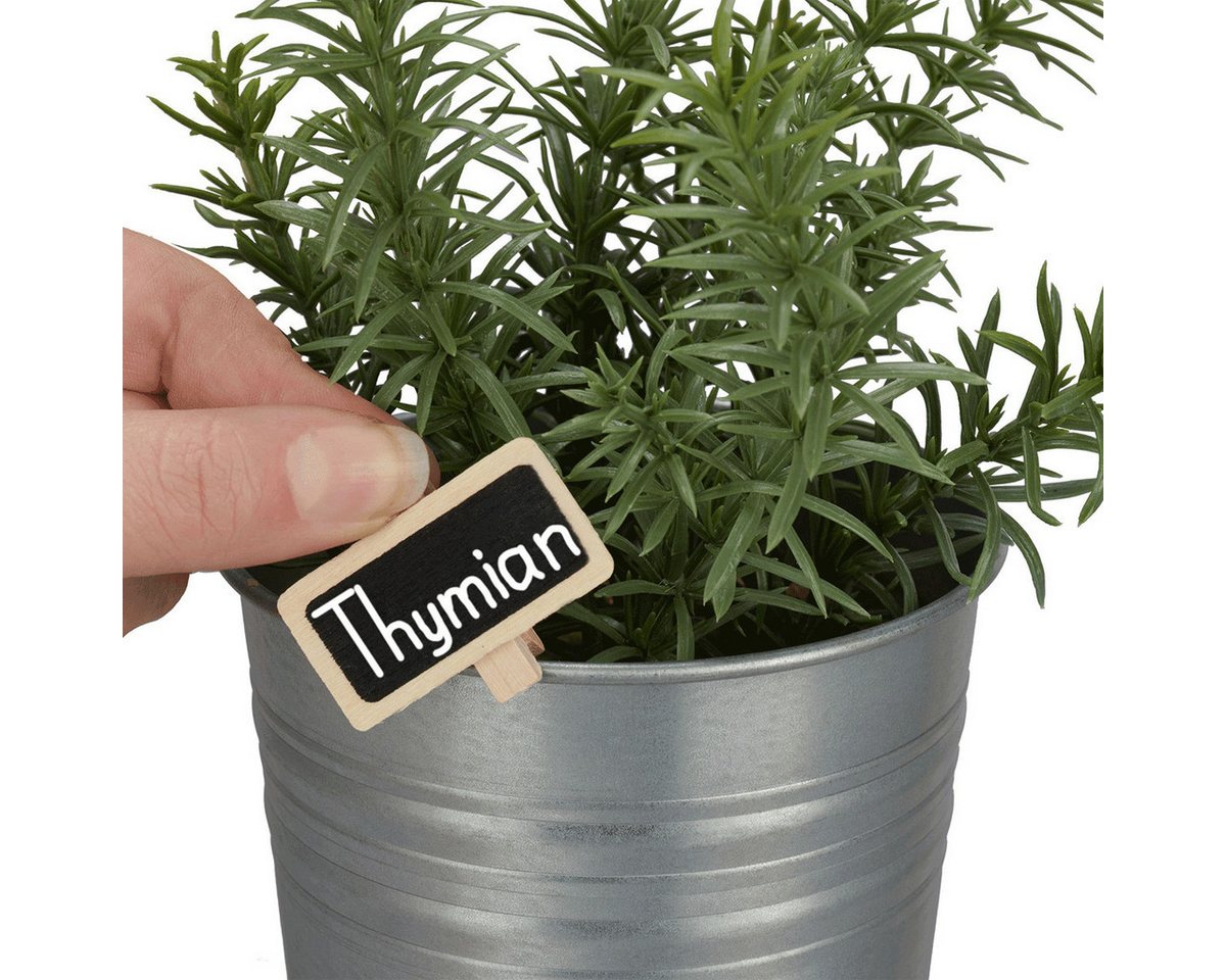 relaxdays Blumensamen Relaxdays Tafelklammern 48 Stück, zum Beschriften, mit Kreide, Kräu