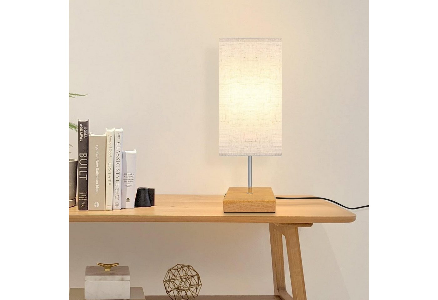 ZMH Tischleuchte Schlafzimmer Touch Nachttischlampe - Warmweiß Dimmbar, max. 40W,Stoffschirm Bild 5