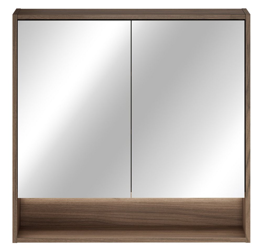 Lomadox Spiegelschrank VERZUOLO-56-WALNUT 80 cm breit in Walnuss, 2-türig, inkl. LED-Beleuchtung Bild 3