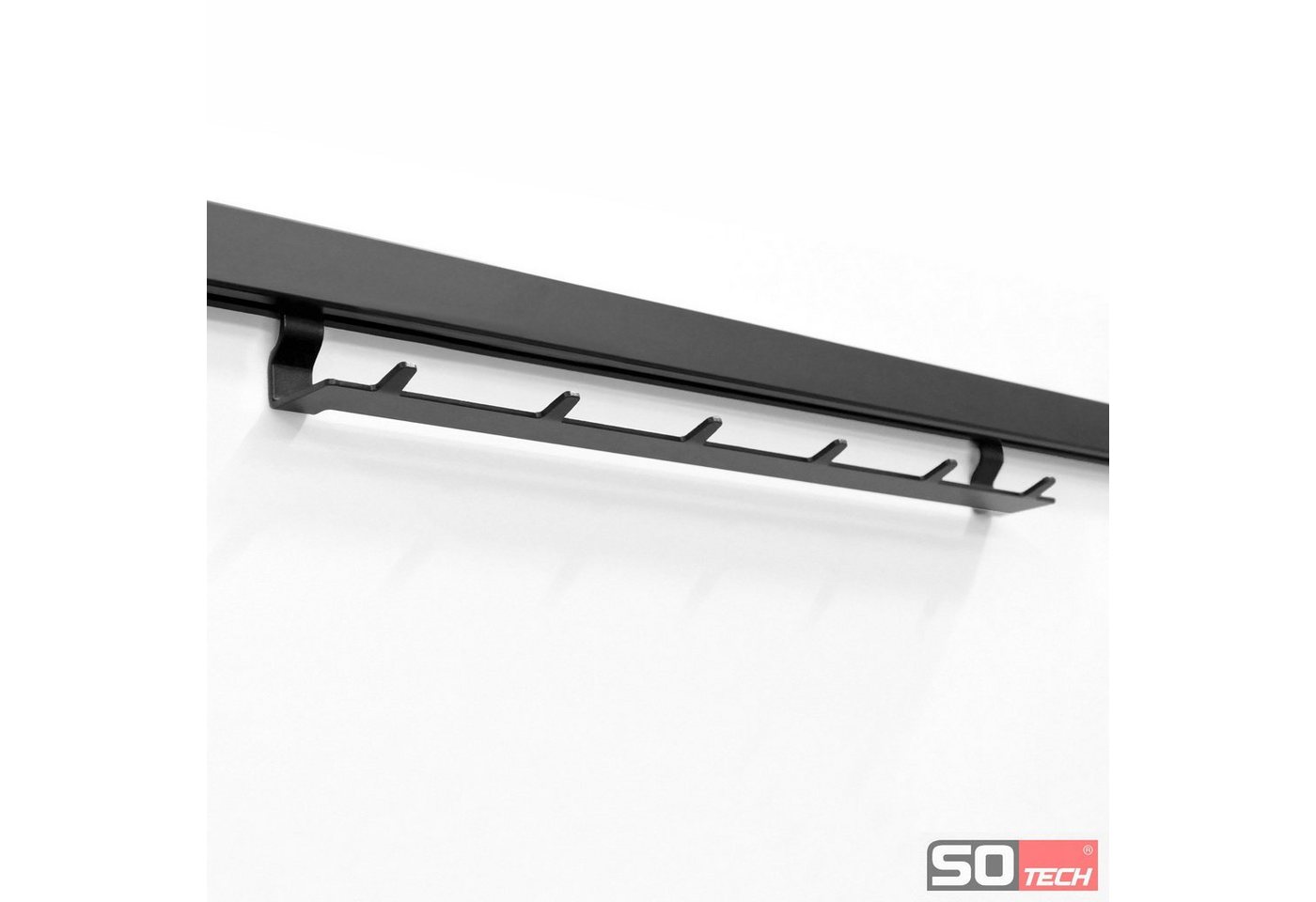 Kesseböhmer Küchenrückwand Linero Style Relingsystem für die Küche - versch. Elemente, (1-tlg), 6er Hakenleiste in schwarz zum Einhängen Bild 3