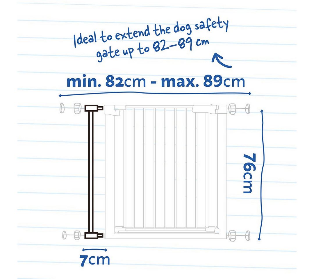DUVO+ Türschutzgitter Duvoplus Verlängerung für Türgitter - weiß Breite: 7 cm