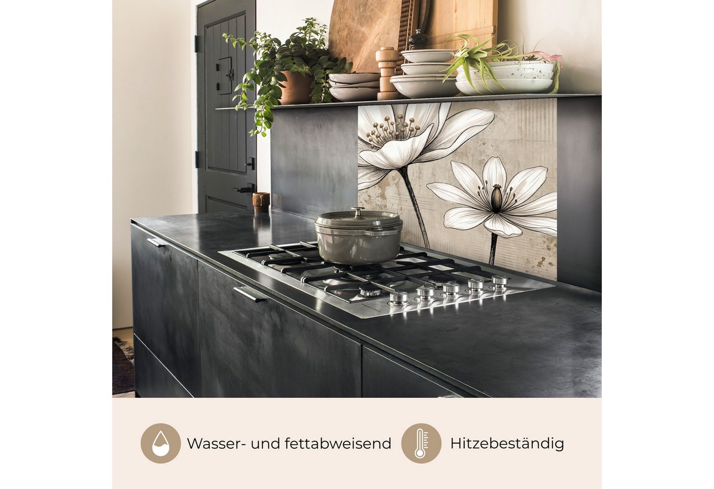 KitchenYeah Küchenrückwand selbstklebend (keine Folie) Modern - Design - Weiß, (1-tlg), Spritzschutz, Küche, Rückwand, Küchenwand, Küchenfront, 80x60 cm