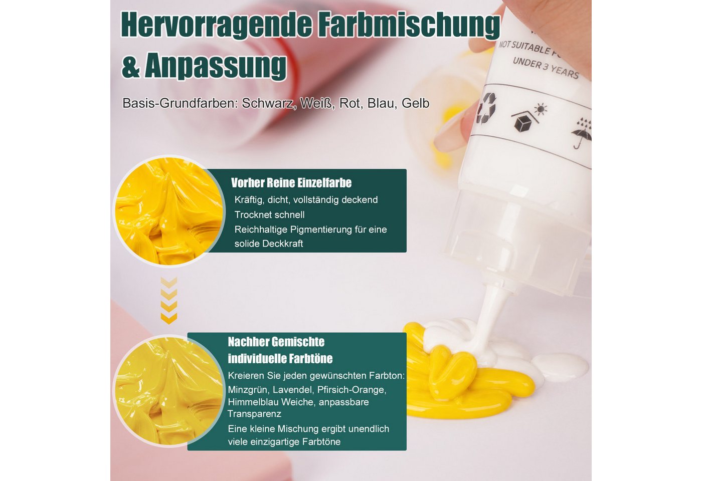 OSTWOLKE Kreativset Lino-Schneid und Druckset, Blockdruck Set mit Tinte für Einsteiger, (50-tlg), Komplettes Stempelmacher‑Set DIY Bild 2