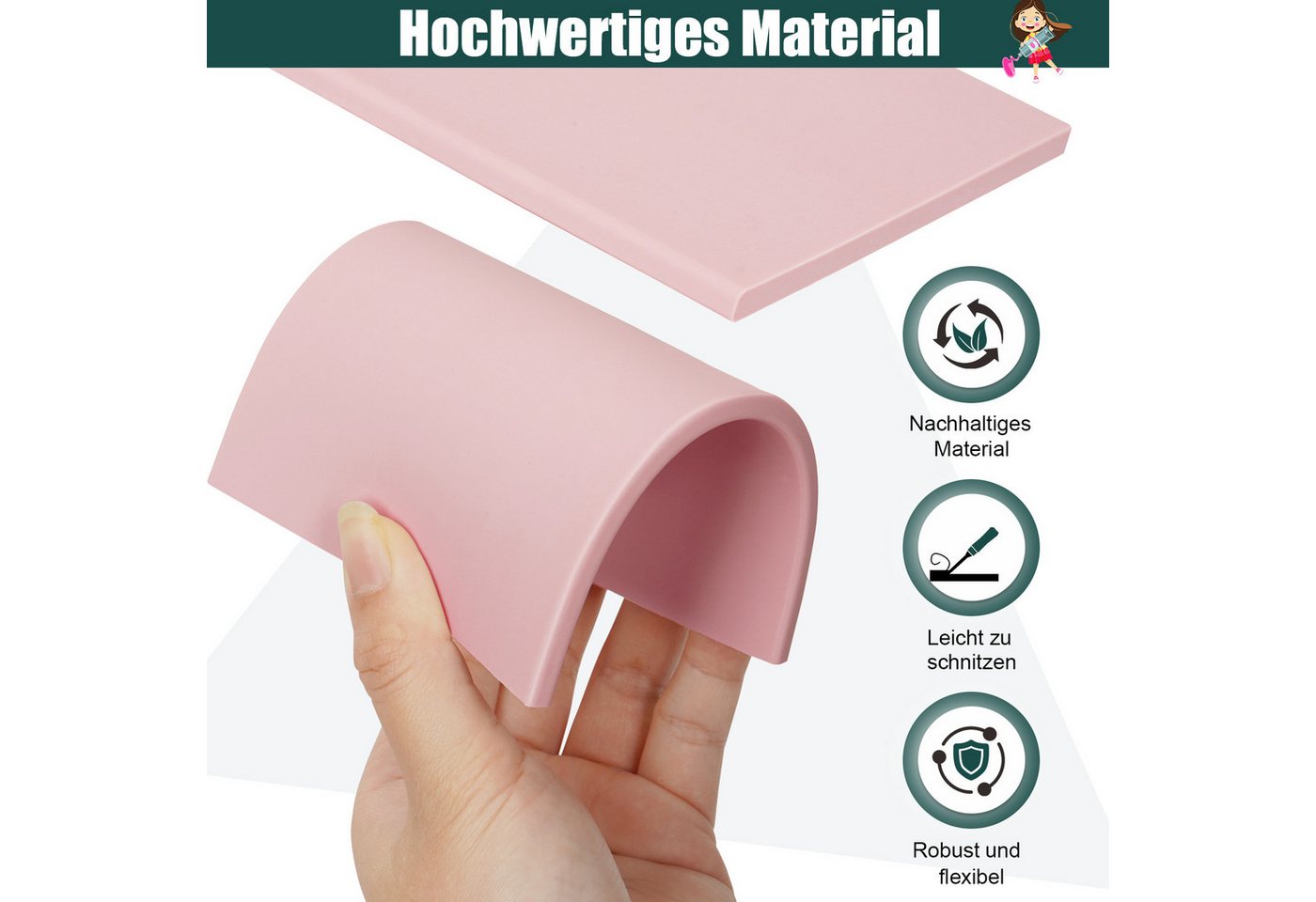 OSTWOLKE Kreativset Lino-Schneid und Druckset, Blockdruck Set mit Tinte für Einsteiger, (50-tlg), Komplettes Stempelmacher‑Set DIY Bild 3