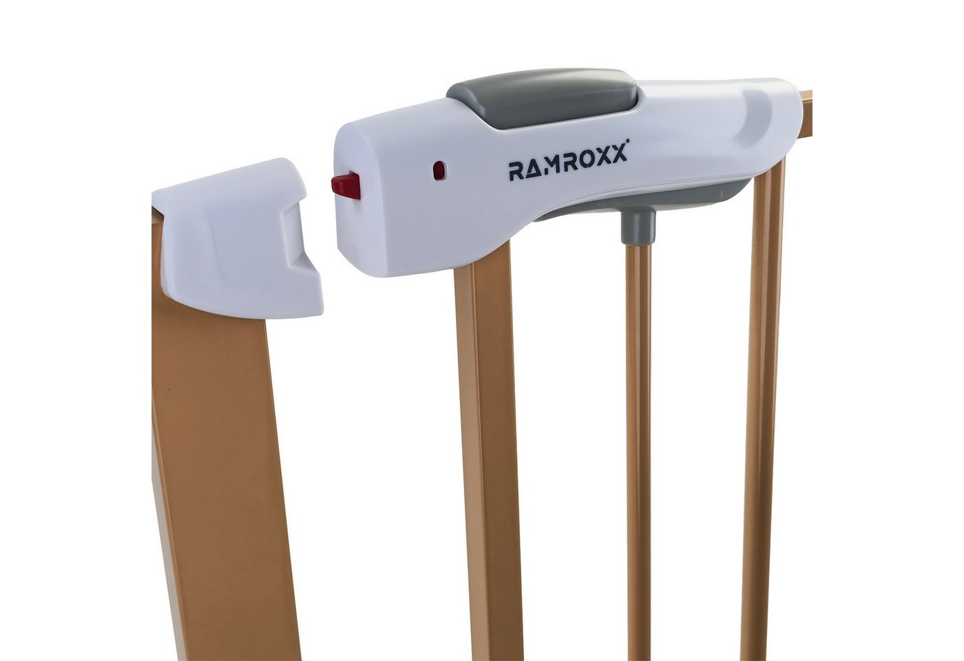 RAMROXX Treppenschutzgitter 75-85cm Türgitter Beige RAMROXX Kindersicherung 110cm Hoch Bild 2