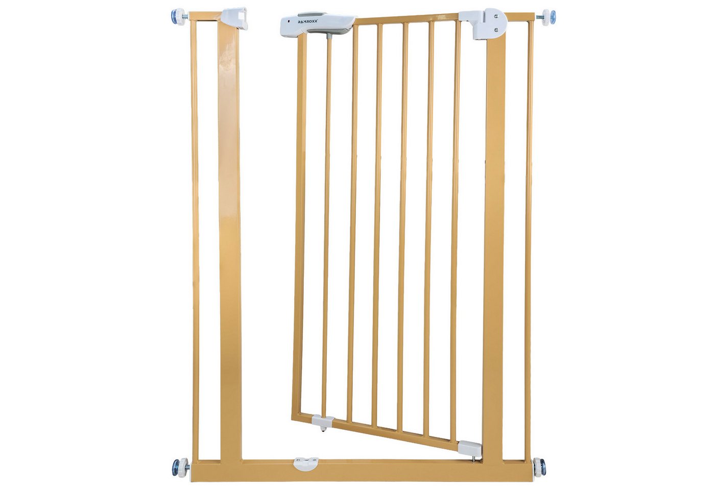 RAMROXX Treppenschutzgitter 75-85cm Türgitter Beige RAMROXX Kindersicherung 110cm Hoch Bild 3