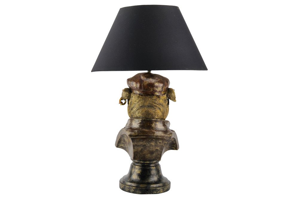 riess-ambiente Tischleuchte BULLDOG 55cm bronze/schwarz - Polyresin, Stoffschirm, Hunde-Skulptur, Ein-/Ausschalter, ohne Leuchtmittel, Extravagante Tierlampe - ideal auf Sideboard, Nachttisch oder Kommode Bild 5