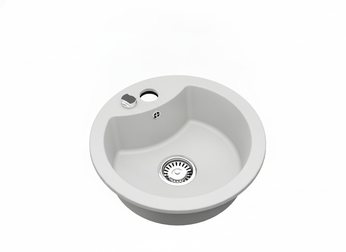 Faizee Home Granitspüle Granitspüle Vela Ø49cm verschiedene Farben mit o. ohne Armatur Bild 4