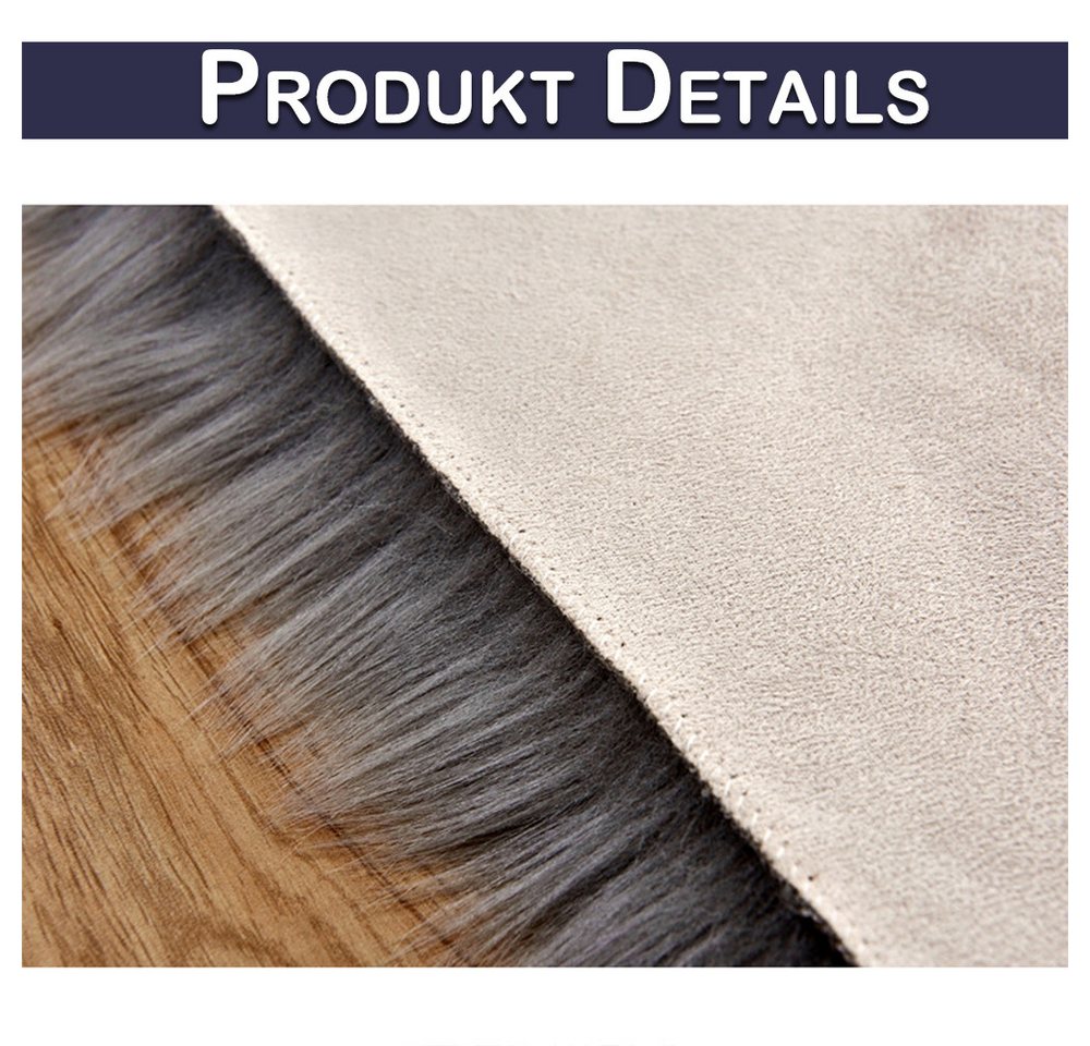 Jibenhome Hochflor-Teppich Herzförmiger Fellteppich,Kunstfell Schaffell,Hochflor Shaggy Teppiche, Heißes Rosa,40 cm x 50 cm, Höhe: 60 mm, Bodenteppich, Waschbarer