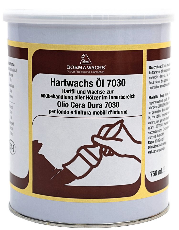 BORMA Holzöl Hartwachs-Öl 7030 pastös, Pastöses Hartwachs-Öl - Holzschutz für edles und seidig-mattes Finish Bild 3