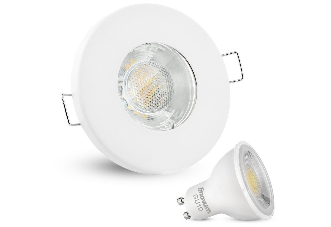 linovum LED Einbaustrahler LED Einbaustrahler IP65 neutralweiß GU10 3W Deckenlampe flach Leuchte, Neutralweiß Bild 2