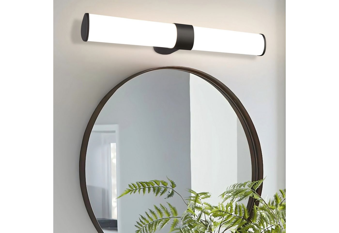 ZMH LED Spiegelleuchte 8W 40CM Schwarz für Schminktisch Schlafzimmer, Augenschutz Design, LED fest integriert, 4000K, Modern Neutralweiß Langlebige Materialien Wandleuchte Bild 4