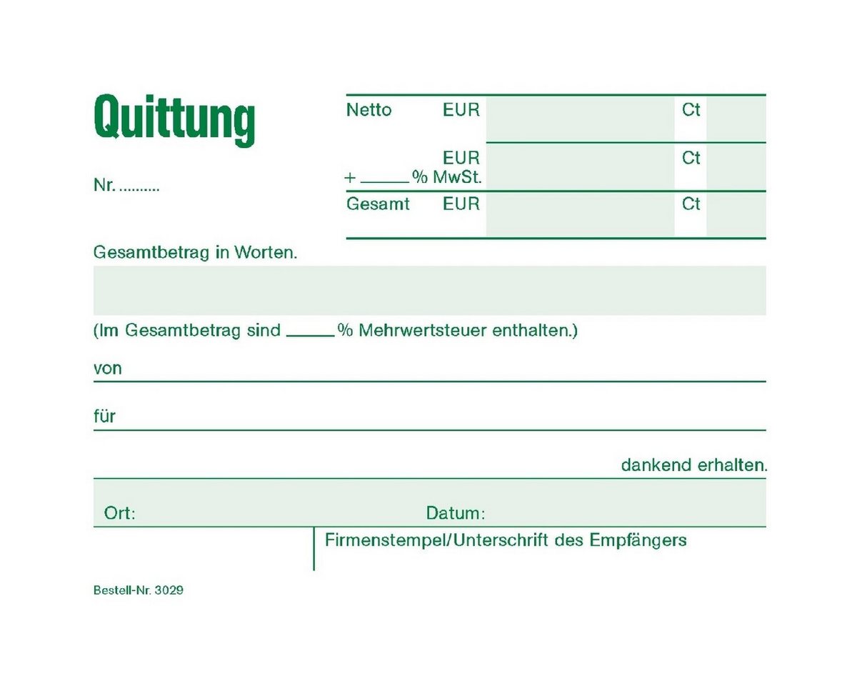 RNK Verlag Formularblock Quittungsblock A6 50 Blatt
