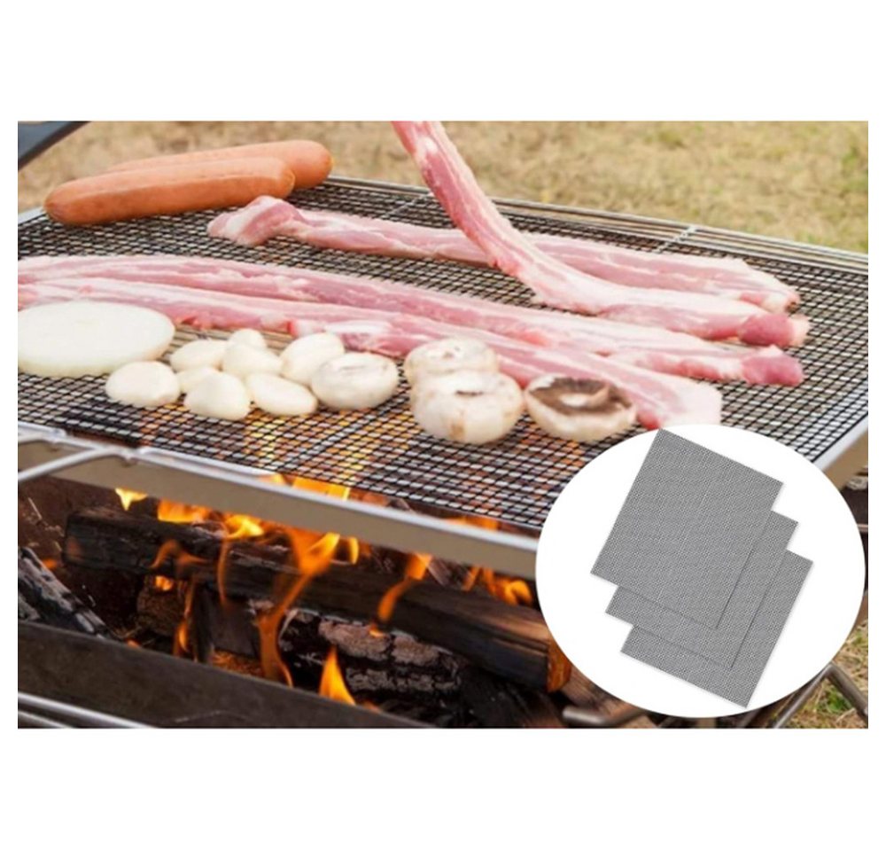 Coonoor Grillplatte Grillmatten Set, Gitter Grillmatte antihaftbeschichtet (2-St), zum Grillen von Fleisch, Gemüse, Kochen, Backen, Grillen und Backen Bild 5
