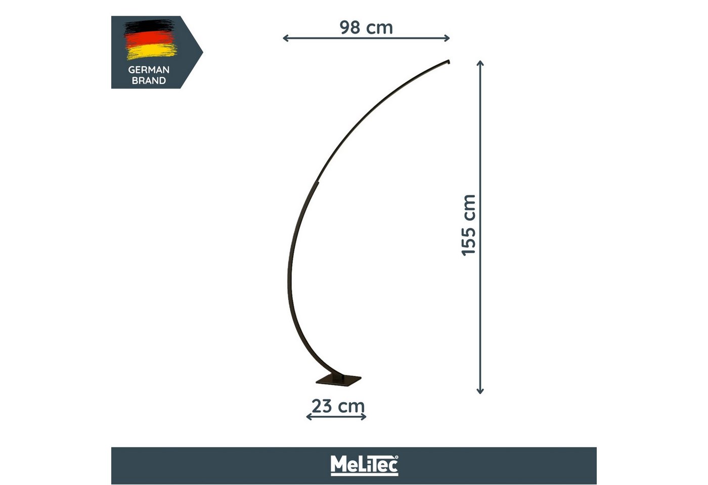 MeLiTec LED Stehlampe ST26-2 Bogenleuchte matt-schwarz dimmbar, LED fest integriert, warmweiß, Dimmbar Bild 4