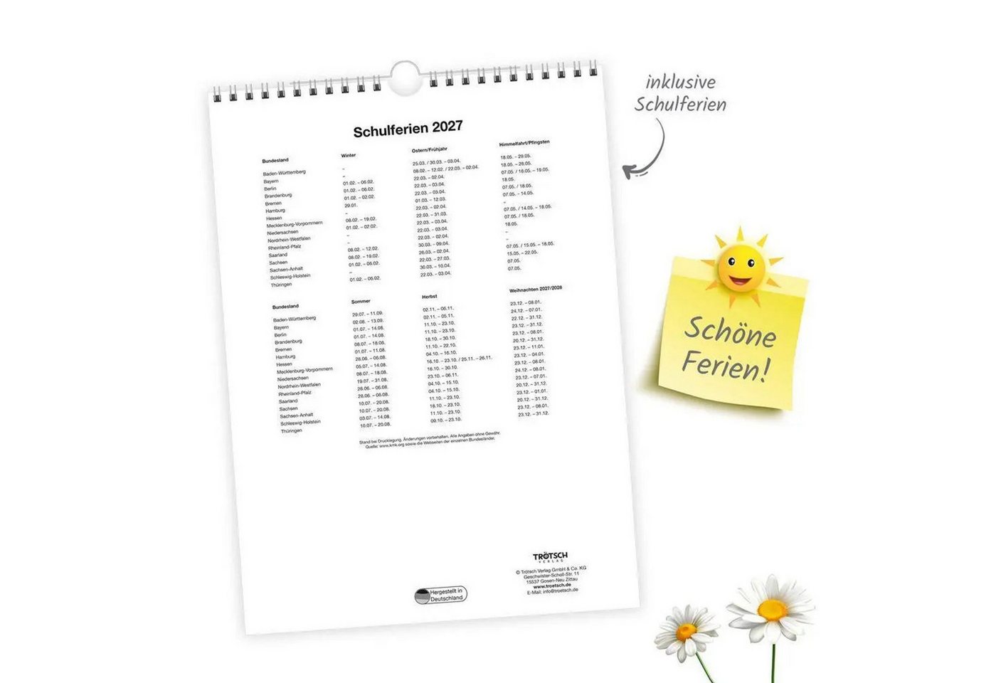 Trötsch Verlag Wandkalender TRÖTSCH - Classickalender Blumenkalender 2027 Bild 5