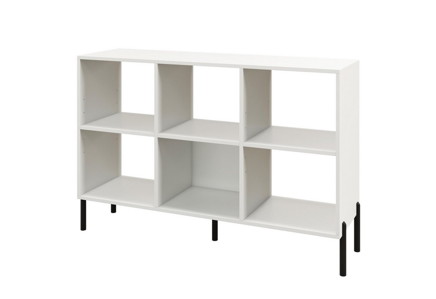 COSTWAY Bücherregal, mit 6 Fächern & verstellbaren Regalen, 120x35x79,5cm Bild 4