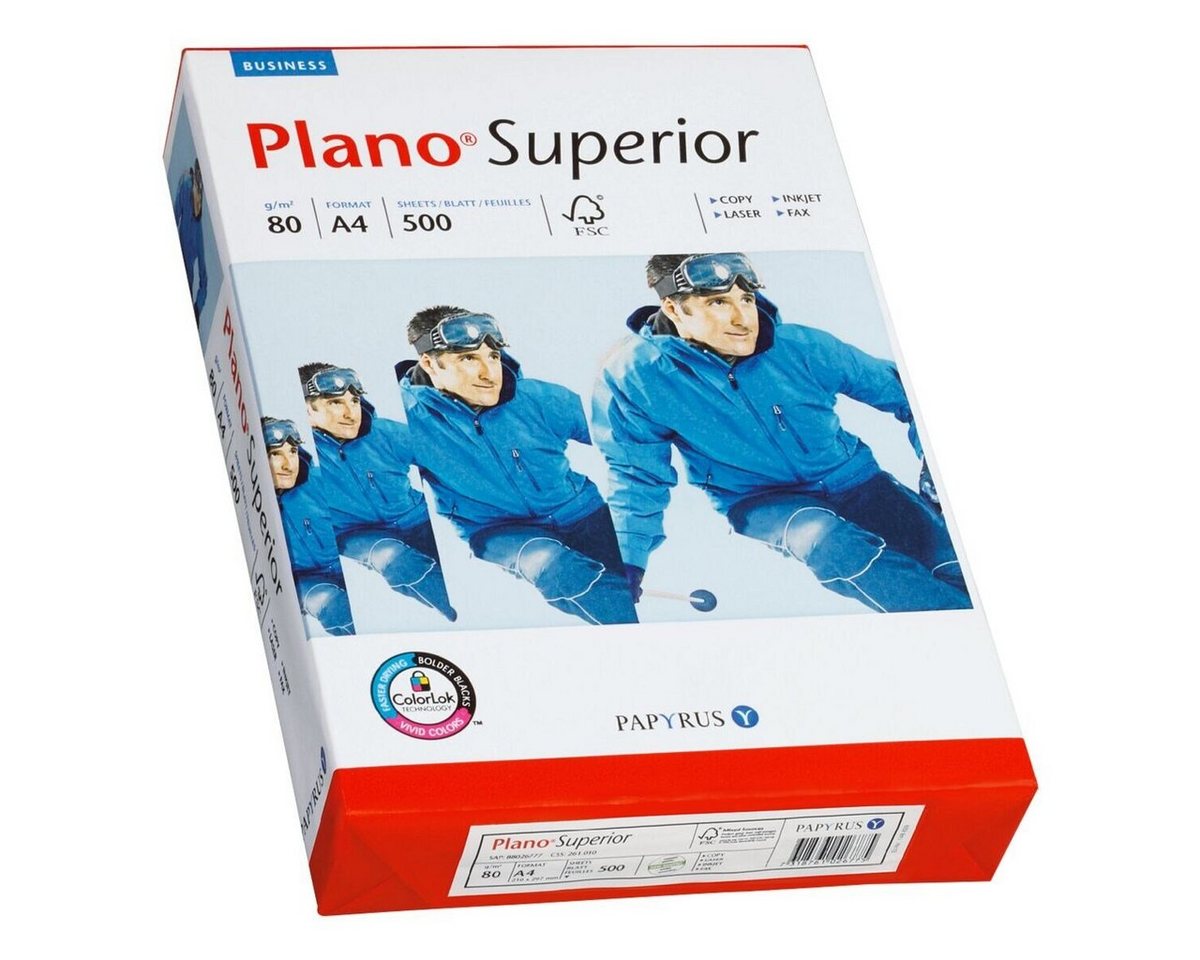 PLANO Druckerpapier Superior, Format DIN A4, 80 g/m², 165 CIE, 500 Blatt